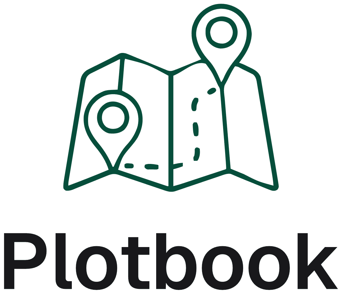 Plotbook logo, Stacked, primary
